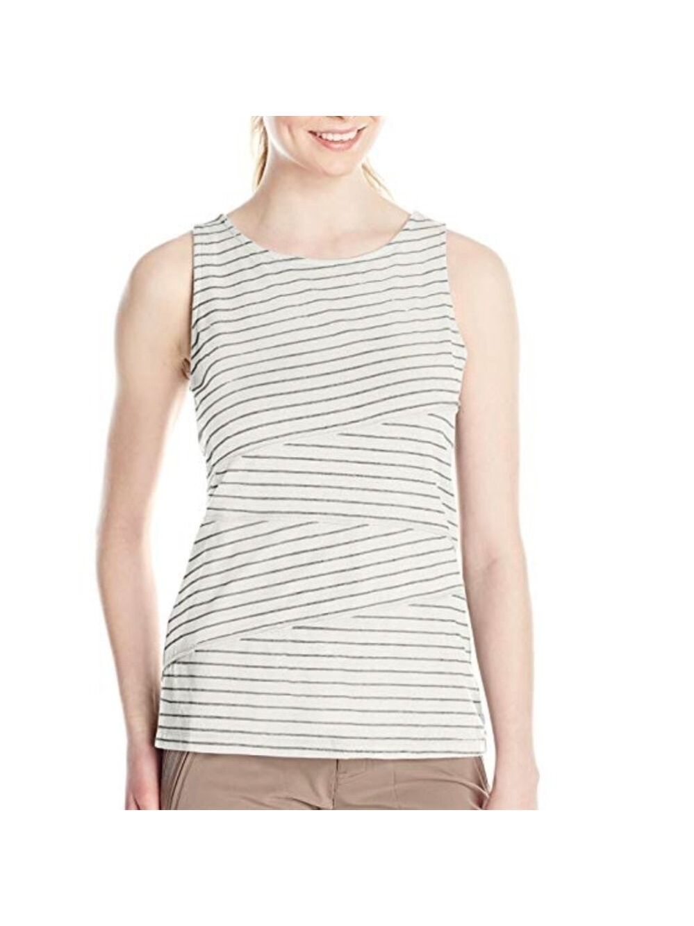 DKNY striped tank top beige and white sz M